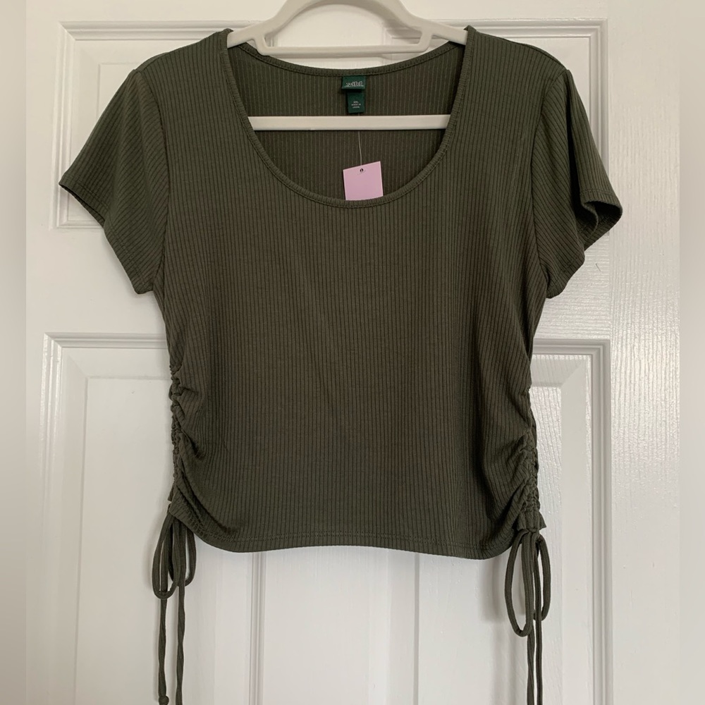 Wild Fable Olive Green Scrunch Top in XXL
